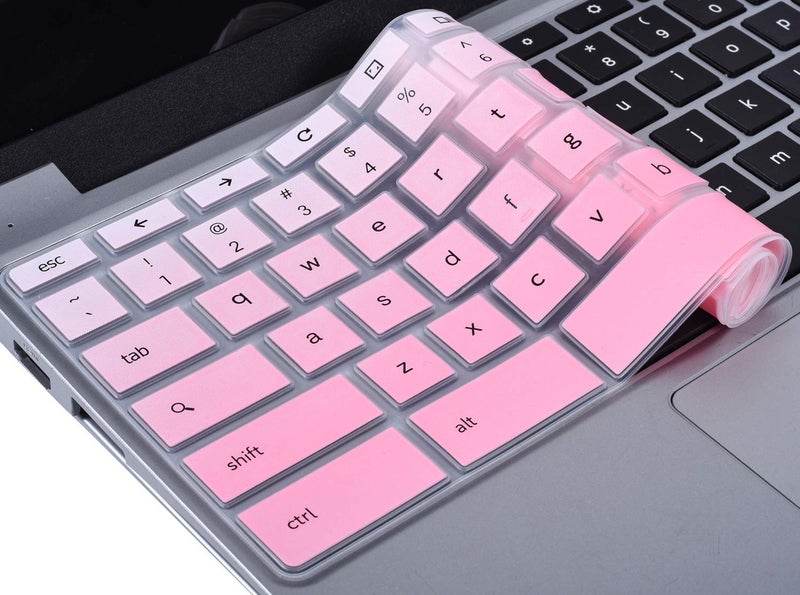 CaseBuy Keyboard Cover for Samsung Galaxy Chromebook Go 14" Laptop XE340XDA XE345XDA, Chromebook 4 11.6 XE310XBA/ Samsung Chromebook 4+ 15.6" XE350XBA / Samsung Chromebook Plus V2 12.2, Gradual Pink - Image 2